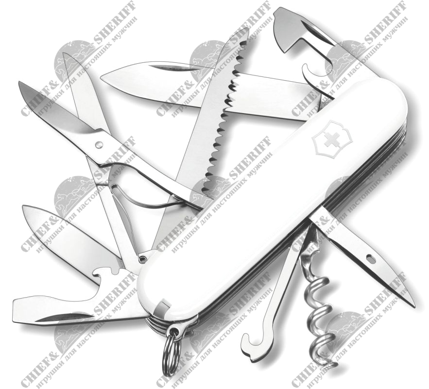 Швейцарский складной нож Victorinox Huntsman, 1.3713.7, 91 мм, 15 функций, белый