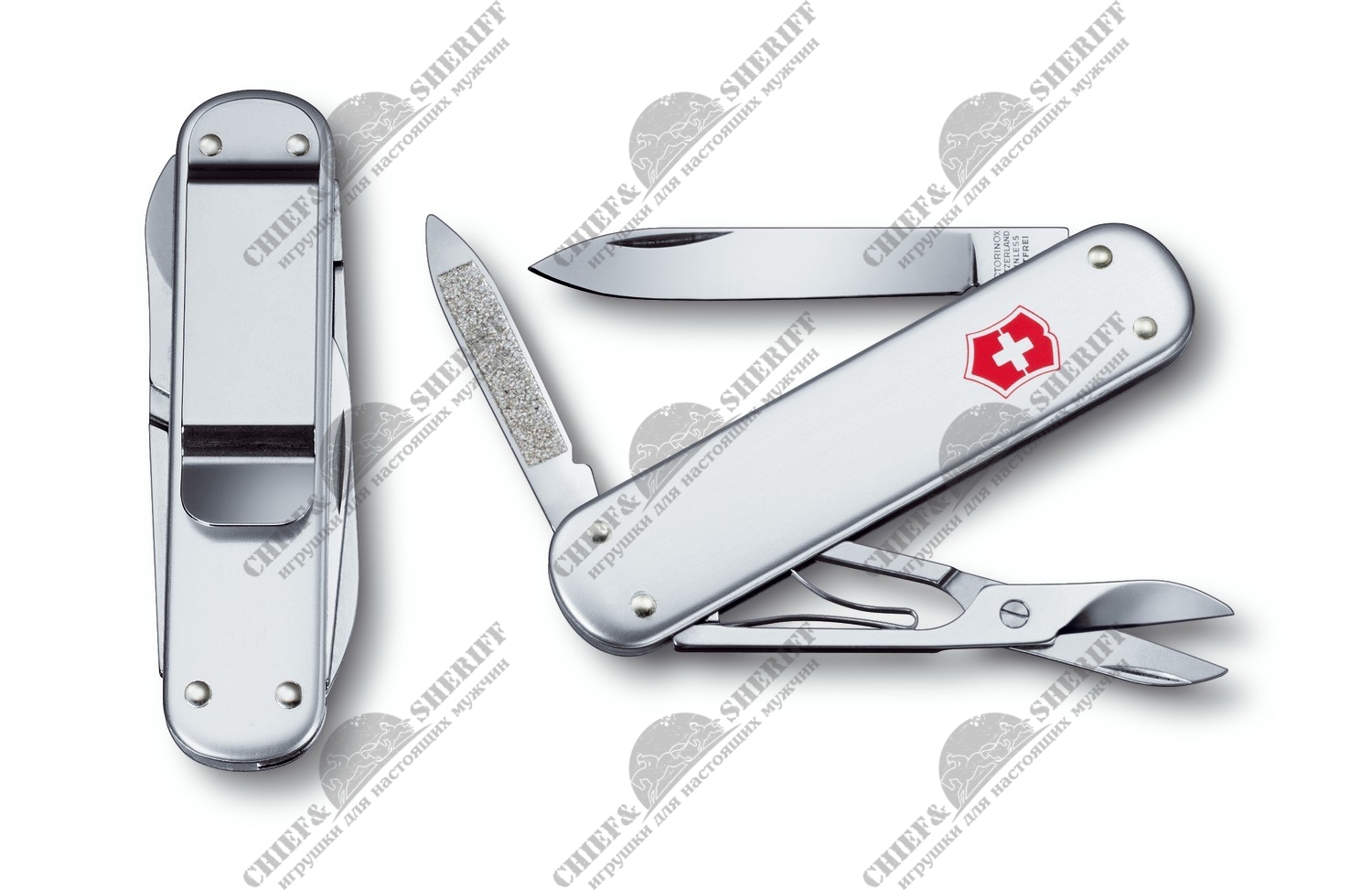 Нож перочинный Victorinox Money Clip, 74 мм 5 функций серебристый, 0.6540.16