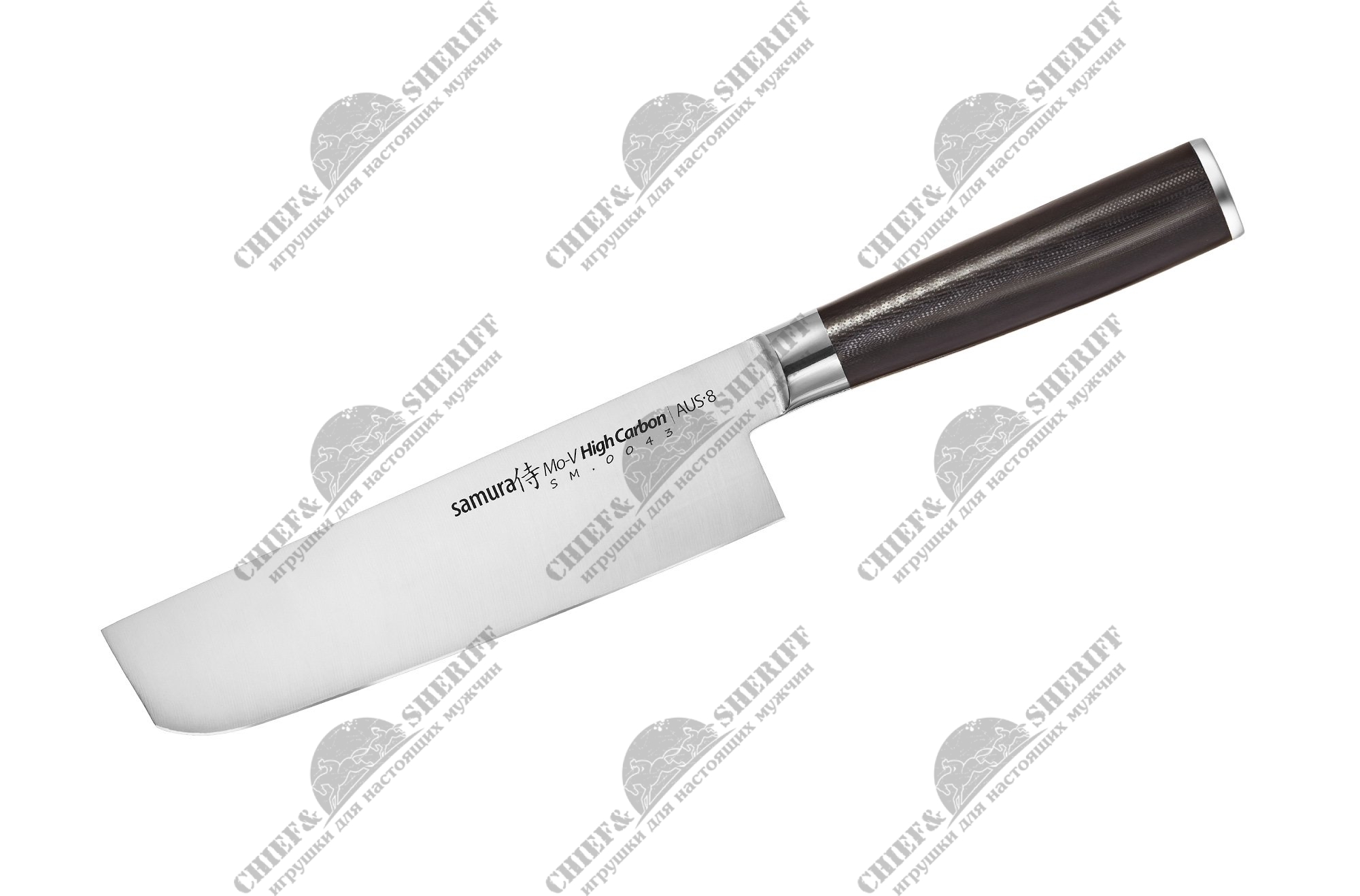 Нож кухонный Samura Mo-V  накири 167 мм, G-10, SM-0043